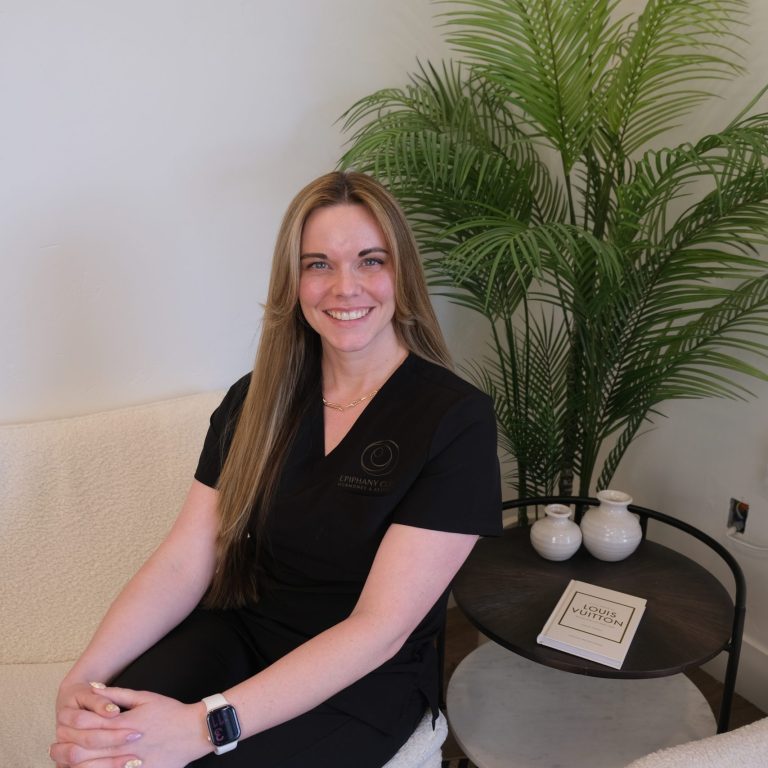 Stephany Reese seated in the waiting area